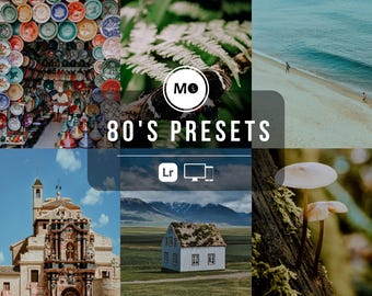 5 80’s Lightroom Presets | Retro Film Filters | Vintage Neon & Old-School Colors ( Mobile + Desktop )