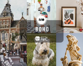 8 Boho Lightroom Presets | Warm Natural Tones | Bohemian Aesthetic ( Mobile & Desktop )