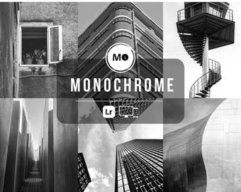 4 Monochrome Lightroom Presets | Black & White Filters | Classic Mono Film Look for Mobile + Desktop
