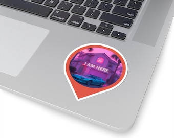 I Am Here Vinyl Sticker: Vaporwave Dreamcore Retro Car Decal
