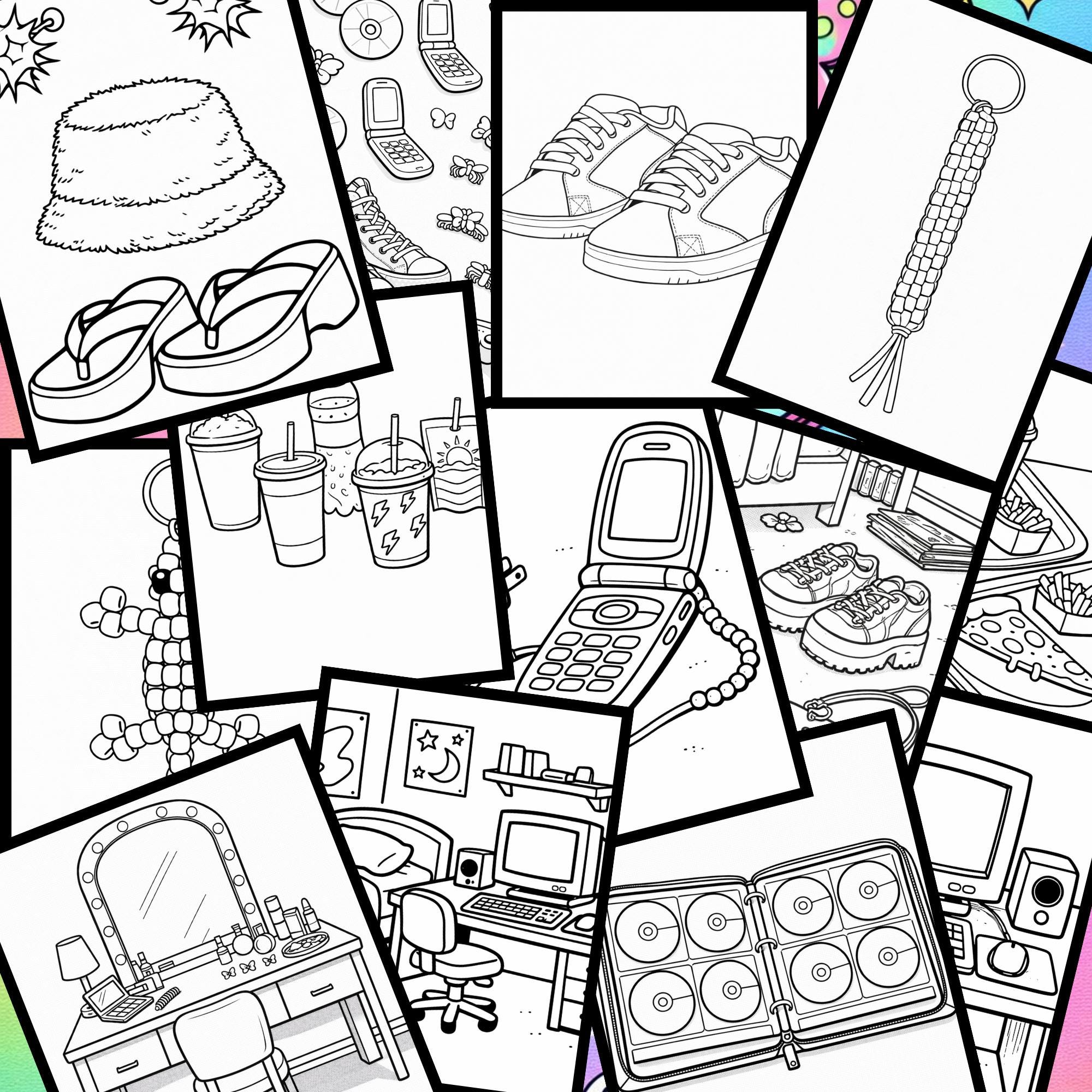 Y2K Coloring Pages | Early 2000s Nostalgia Coloring Sheets | 25 ...