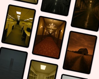 Backrooms Mini Prints Set: Dreamcore Liminal Space Art (Digital Download)