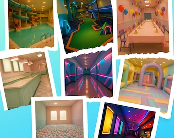 Fun Backrooms Print Set • Dreamcore Liminal Arcade & Playground Art