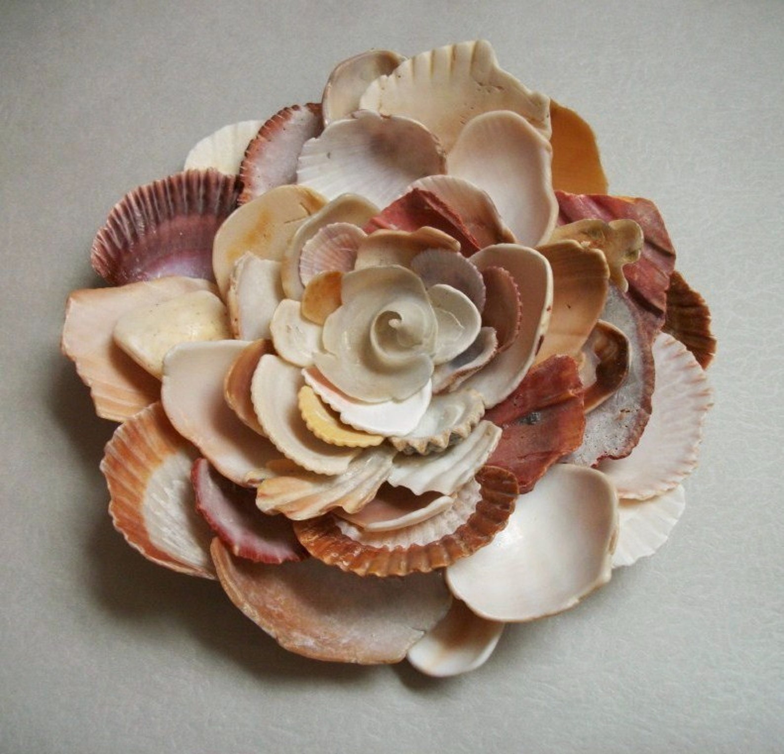 Wall Art Flower Sculpture Seashell Art Etsy