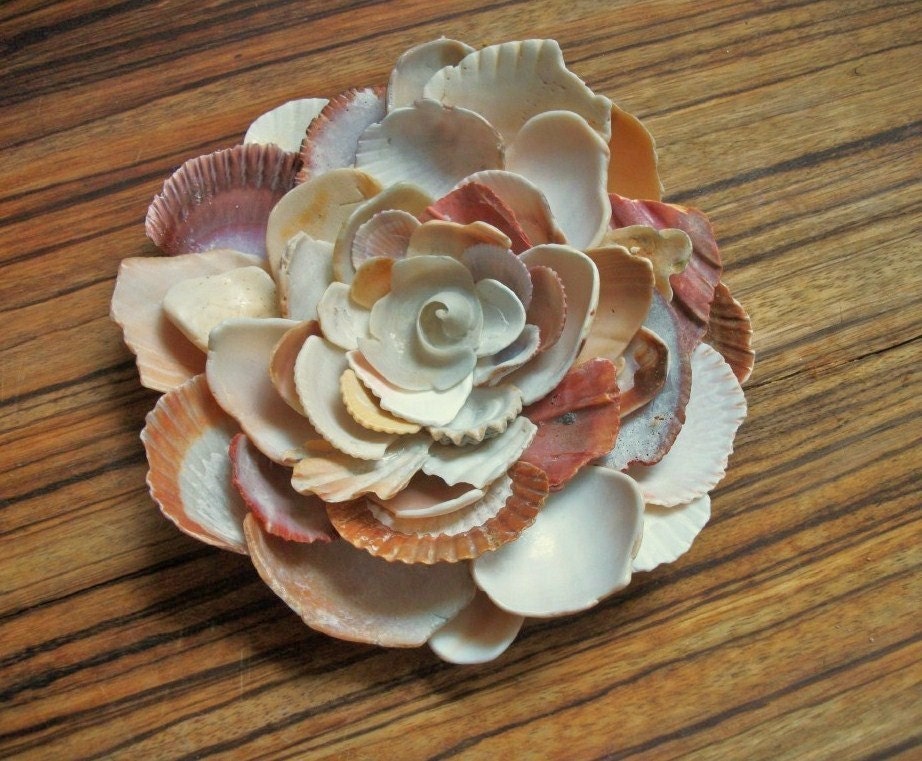 Wall Art Flower Sculpture Seashell Art Etsy