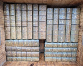Antique (1859-1874) Complete 47 Volume Collection - Library Edition of Sir Edward Bulwer-Lytton Novels. Fine Binding.