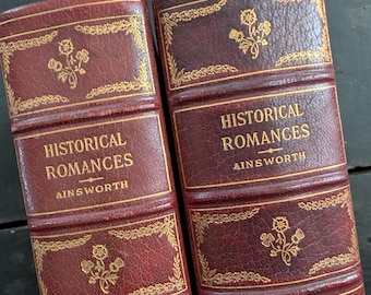 Antique (Undated - 1901) Historical Romances by William Harrison Ainsworth : Crichton + Windsor Castle - Engravings + Etchings. Two Volumes