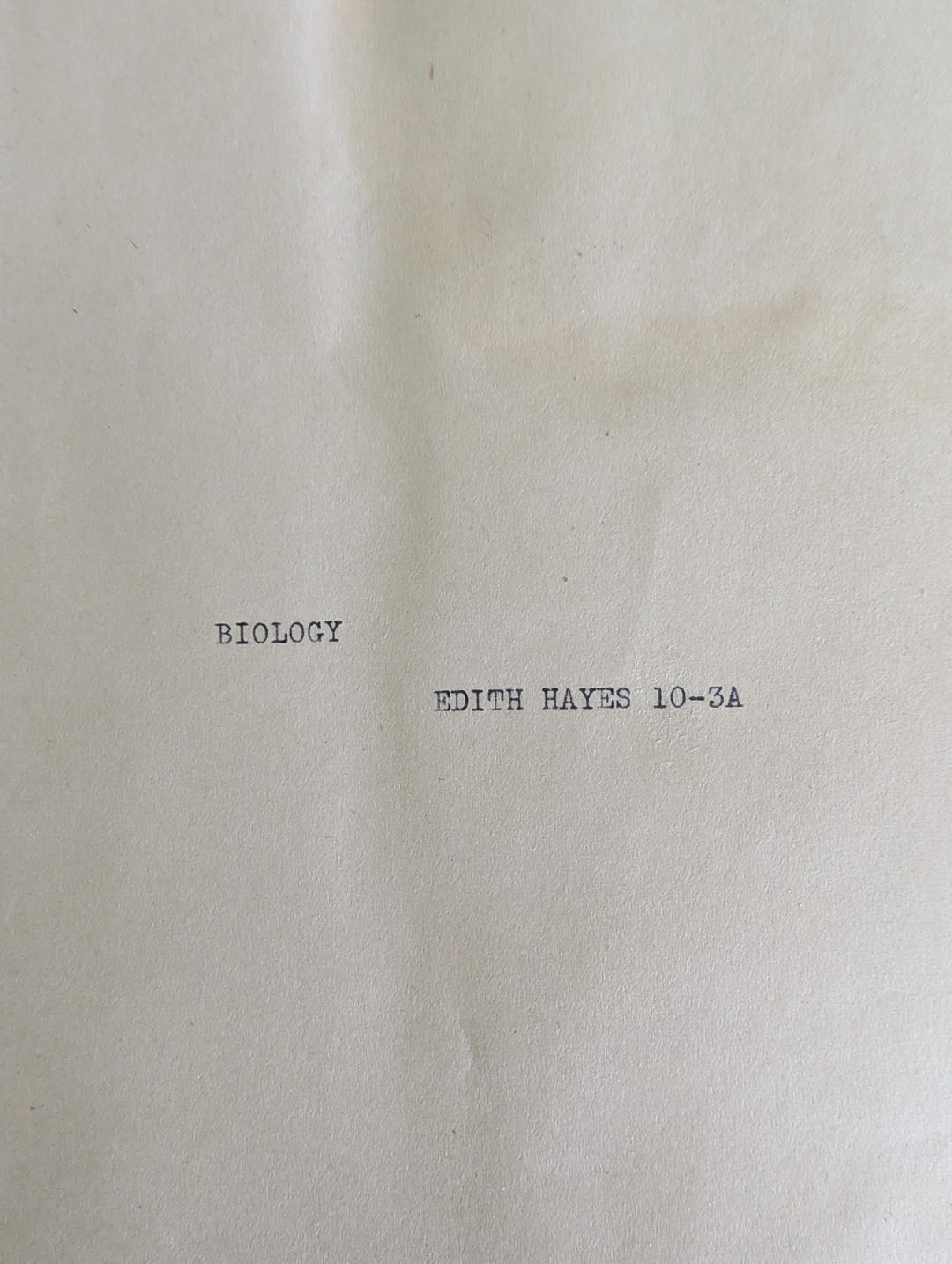 Vintage (1970s) Biology Report by Edith Hayes 10-3A : Grade B+ Ephemera ...