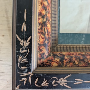 Rare Victorian Infant Post-Mortem Photograph Housed in Elaborate Victorian Eastlake Faux-Tortoiseshell Lacquer Frame. Last Sleep. Mourning.
