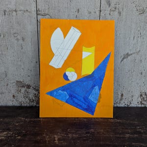 Vintage (1970s) Original Art : Oil On Canvas Board - Abstract by Anonymous Artist. Geometric Style. American Modernism. Non-objective Style