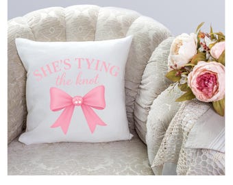 Bridal Shower Design SHE'S TYING The Knot, PNG Instant Download, Party Clipart, Bride Digital Art, Wedding Celebration.
