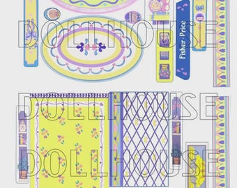 Vintage Fits Dollhouse Reproduction Lithos Stickers Decals for 6364 Dollhouse Doll House primary