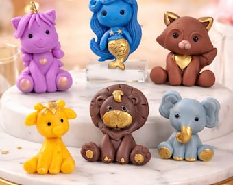 Set di 6 candele di soia a tema safari con animali – Fragranze personalizzate, perfette come regalo per feste.