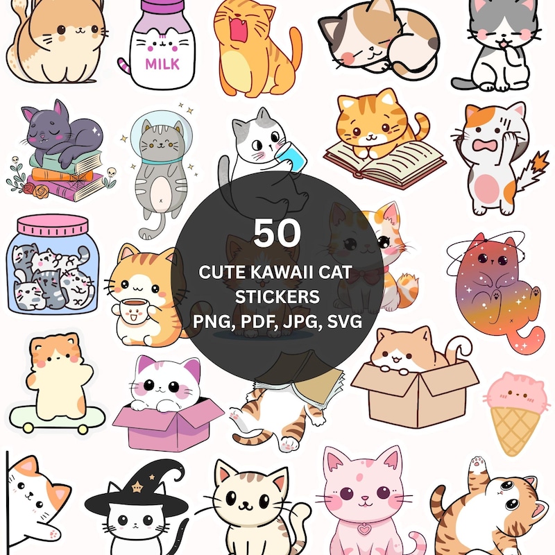 Kawaii Cat Stickers - Etsy