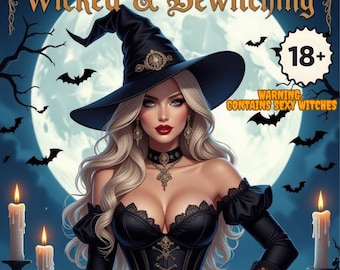 Malvada y Hechizante – Edición After Dark / Libro de colorear y rompecabezas de brujas para adultos (18+) PDF imprimible