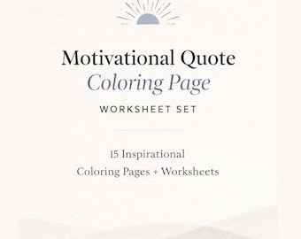 Páginas para colorear con frases motivacionales para imprimir, 15 hojas de trabajo inspiradoras, autocuidado consciente