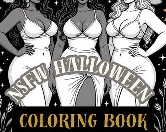 Libro para colorear de Halloween (no apto para niños mayores de 18 años): Brujas, fantasmas y hechizos de chicas pin-up / 30 páginas imprimibles en PDF
