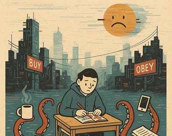 Libro de actividades distópico para adultos / Humor negro, regalo antiestrés / Kit de supervivencia para el colapso y la vida corporativa