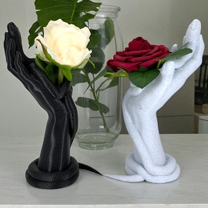 Snake Hand Flower Holder – Gothic Vase, Dark Serpent Sculpture, Unique Gothic Home Décor