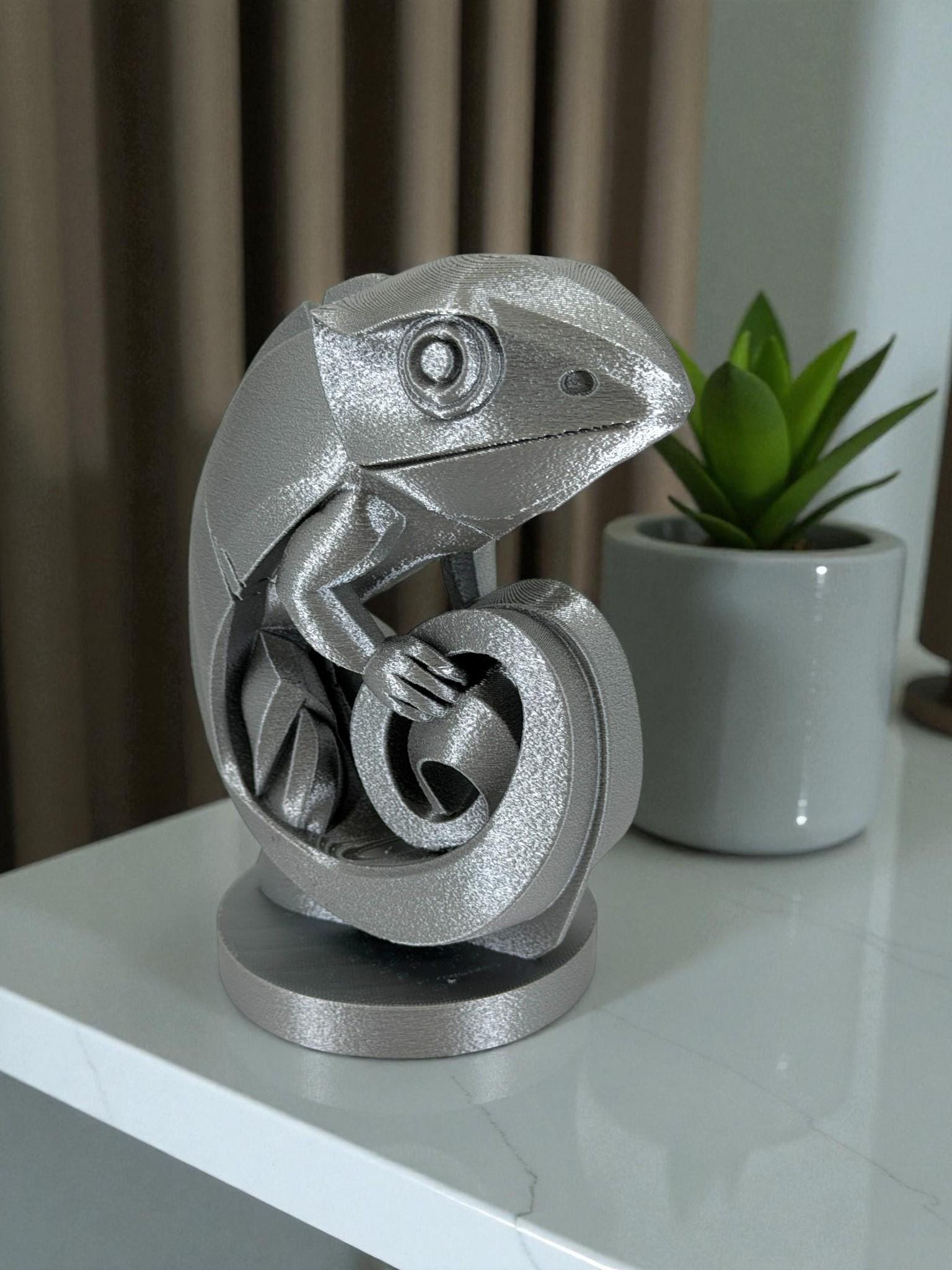 Silver Sculpture Lizard - Etsy