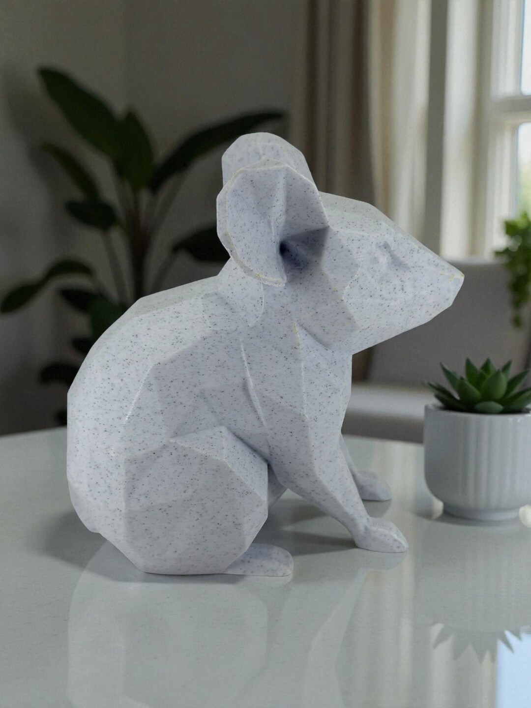 Polygon Mouse Geometric Mouse Sculpture – Modern Minimalist Animal Decor, Polygon Art ...