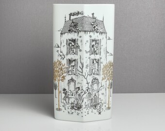 Vintage Rosenthal Studio Line Vase – Raymond Peynet “House of Lovers” Series – Mid-Century Modern – 1960s