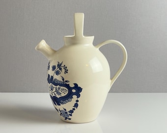 Vintage Royal Goedewaagen Delft Blue Pitcher – Cream Earthenware – Ceramic Hand Painted Dutch Style – 1970s