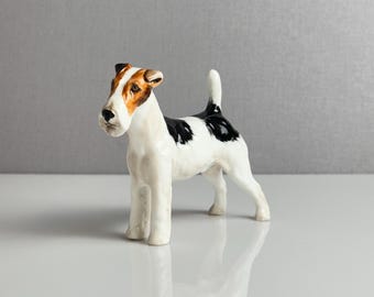 Vintage Royal Doulton Fox Terrier Figurine – Rough Haired Terrier HN1014 – Bone China Porcelain – 1980s