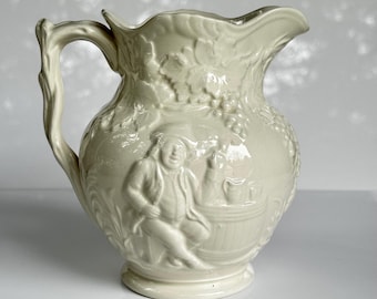 Vintage Spode Imperial England Ceramic Pitcher - Uncle Toby Smoker - Art Deco Toby Jug - 1930s