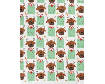 Reindeer and Gift Pattern Velveteen Plush Blanket