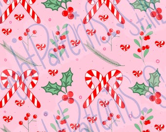Pink peppermint print (Wallpaper or Printable)