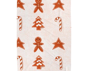 Gingerbread Cookie Blanket | Velveteen Plush Holiday Throw