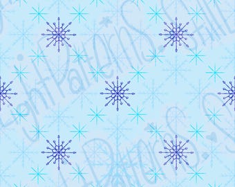 Blue winter snowflake seamless pattern (Wallpaper or Printable)