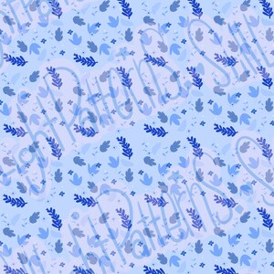 Impression de feuilles bleu hiver (papier peint ou imprimable)