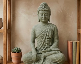 Statua di Buddha in arenaria – Decorazione zen, statuetta buddista thailandese