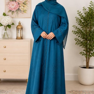 sachin and babi light blue dress Women Cotton Long Dress Muslim Abaya Arabic Modest Dresses Ramadan Clothing  Elegant Comfortable Soft Robe Black S at Amazon Women's Clothing store