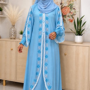 slim fit dress slacks Fashion Satin Waist Muslim Abaya Dress for Arab Dubai Turkey Middle main image 1