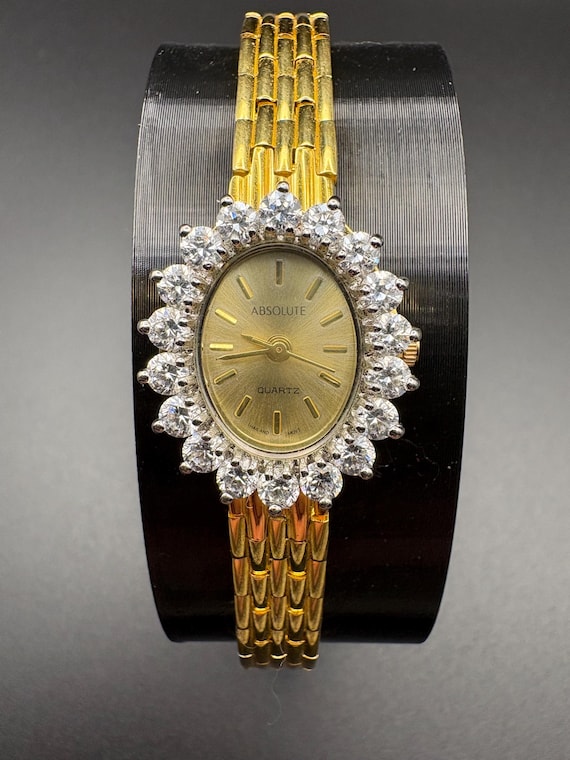 Absolute Vintage Quartz Watch with CZ Bezel. s-l400.jpg main image 3