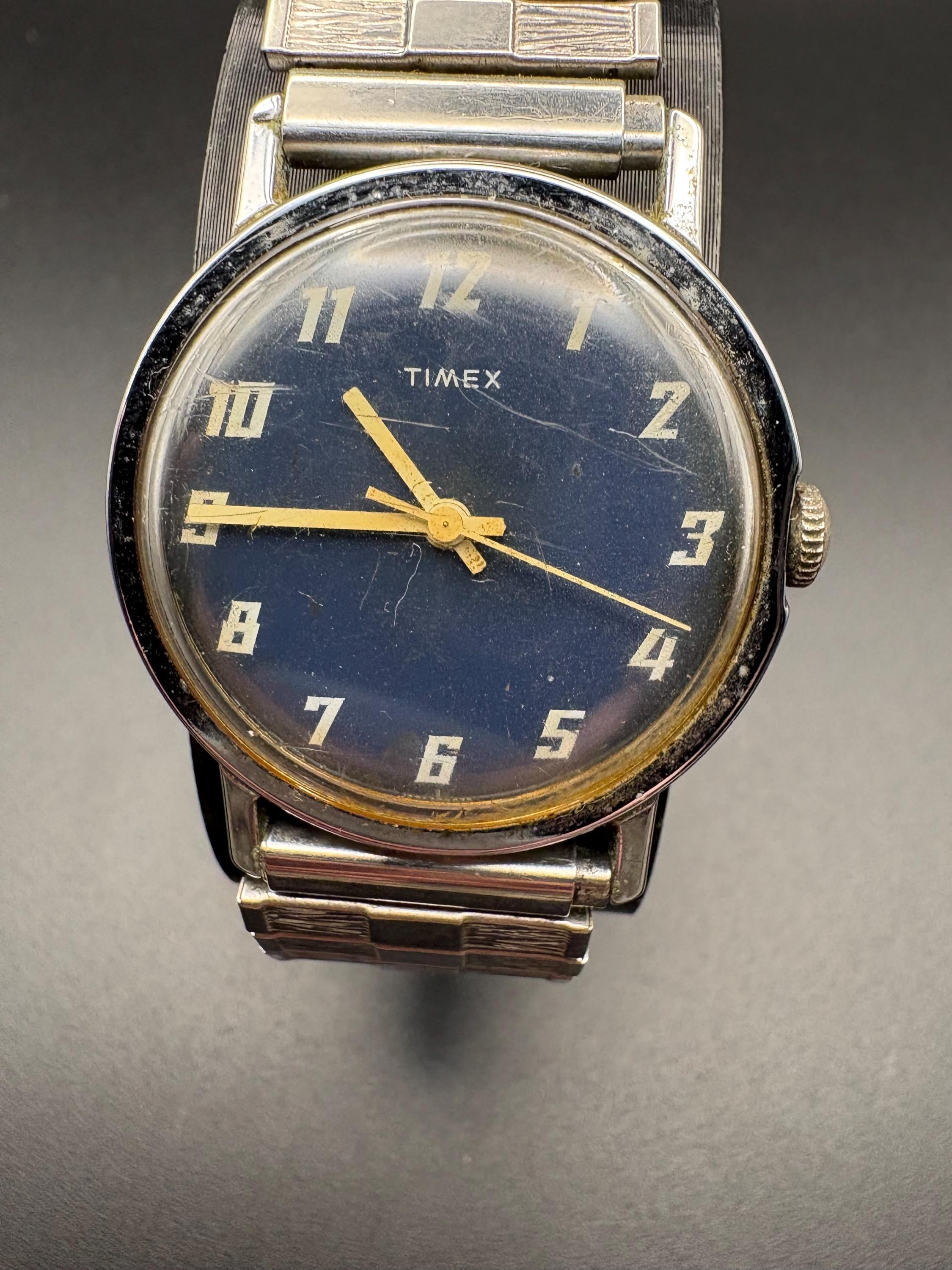 SILVER AND GOLD EXPANSION BAND BLUE FACE WATCH Watch Gold & Silver Toned Expansion Band Round Blue Face  main image 2