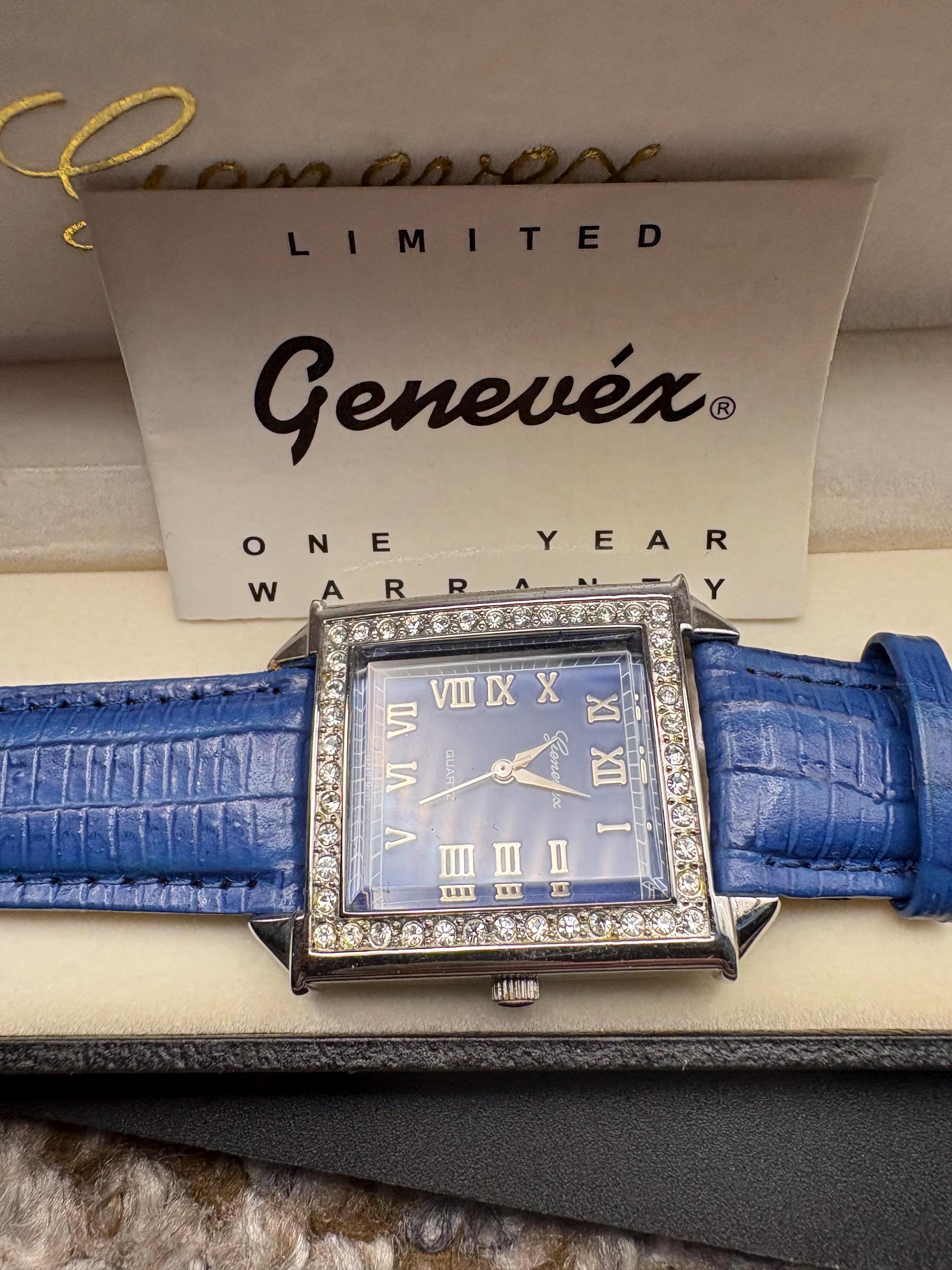 Women’s Genevex Quartz Genuine Diamond Wrist Watch NIB Geneva Ladies Two Tone 32mm Genuine Diamond Faceted Rose  main image 3