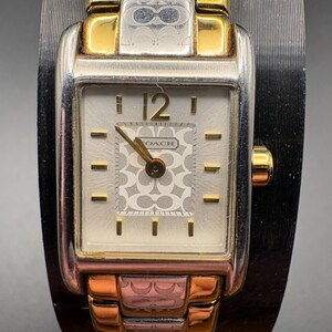 Vintage Classic COACH Watch Rare COACH CONVENAIT SQUARE TANK White Texture Dial Swiss  main image 3