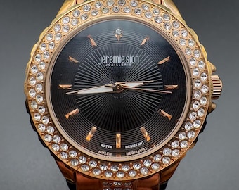 Vintage Jeremie Sion Joaillerie Rose Gold Bling Watch Swarovski Crystals Rhinestone Quartz Women’s