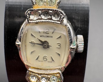 Vintage Woldman Rhinestone Cocktail Watch – Swiss Made (Not Running)