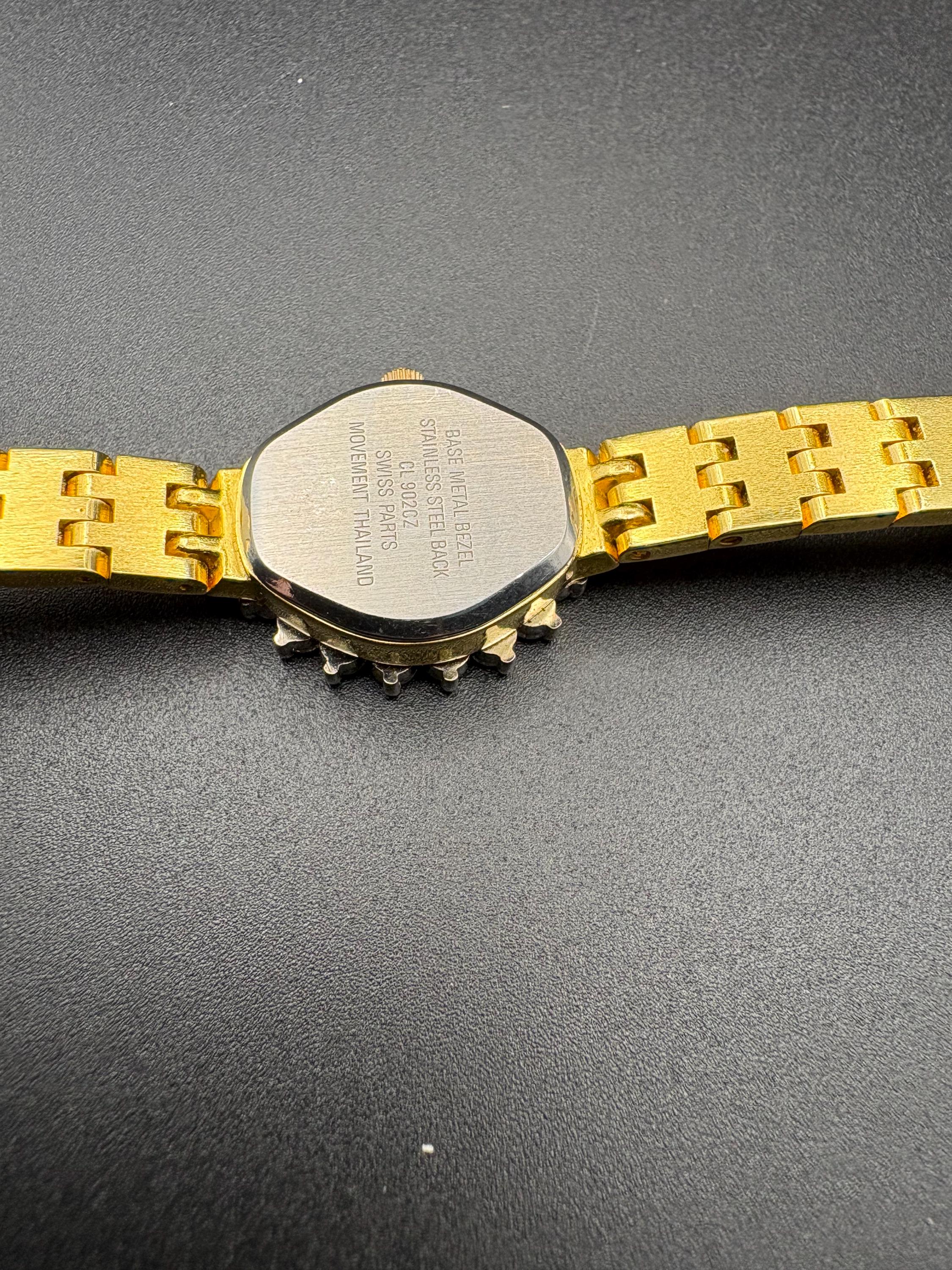 Vintage Absolute Quartz Watch Cz Accents Gold Tone Strap New  display picture 1
