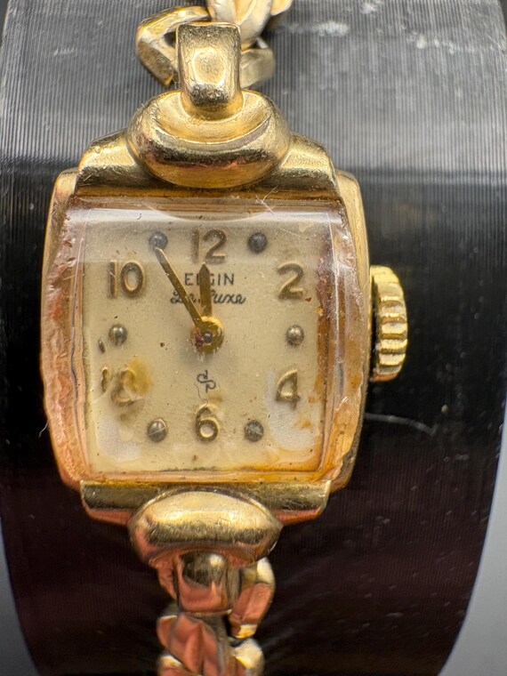 Vintage Elgin Deluxe Ladies Watch, 10K Gold Filled Art Deco  display picture 2