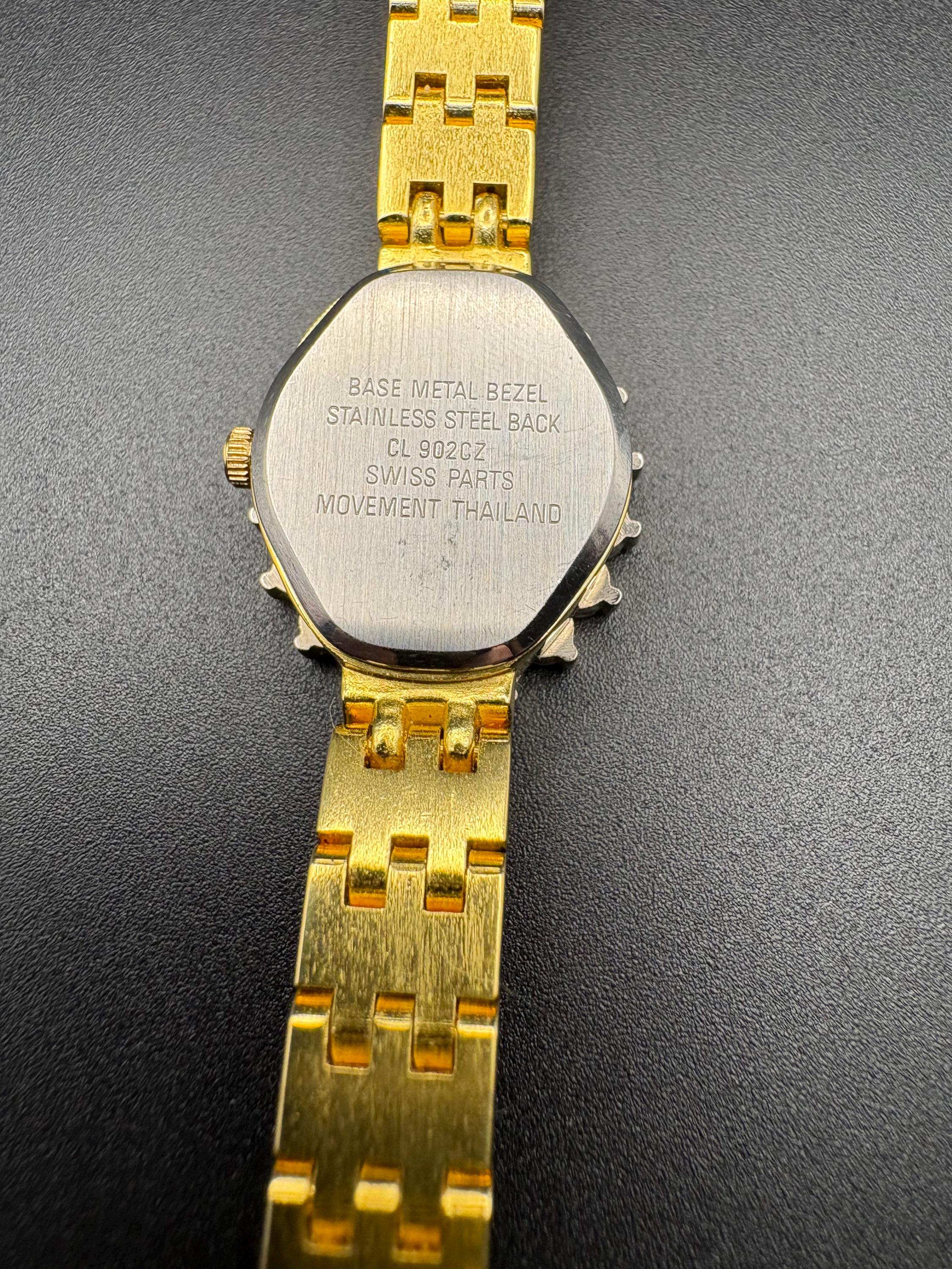Vintage Absolute Quartz Watch Cz Accents Gold Tone Strap New  display picture 2