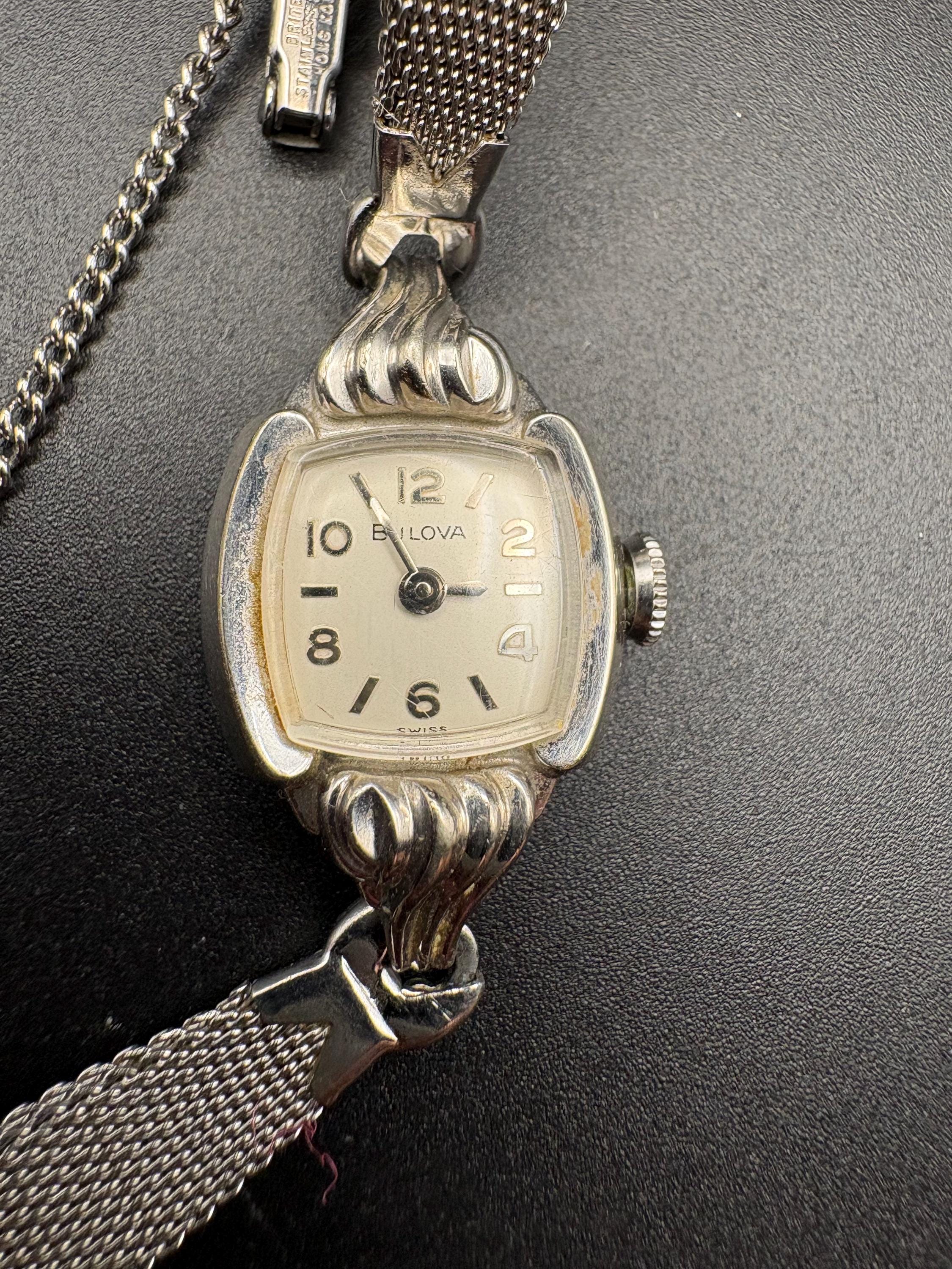 Vintage M5 Bulova 10K Solid White Gold Case Ladies Watch Vintage Bulova 1969 10k Rolled Gold Plated Mechanical Hand  main image 4