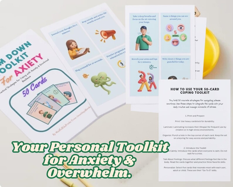 50 Coping Skills Cards for Kids and Adults, Emotional Regulation ...