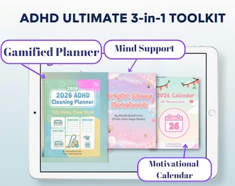ADHD Toolkit Cleaning Routine Printable,Digital Chore Chart, Gamified Cards for Neurodivergent Adults-Kids