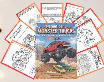 Leuke weetjes pdf-activiteitenboek kleurplaten voor kinderen - Monster Trucks